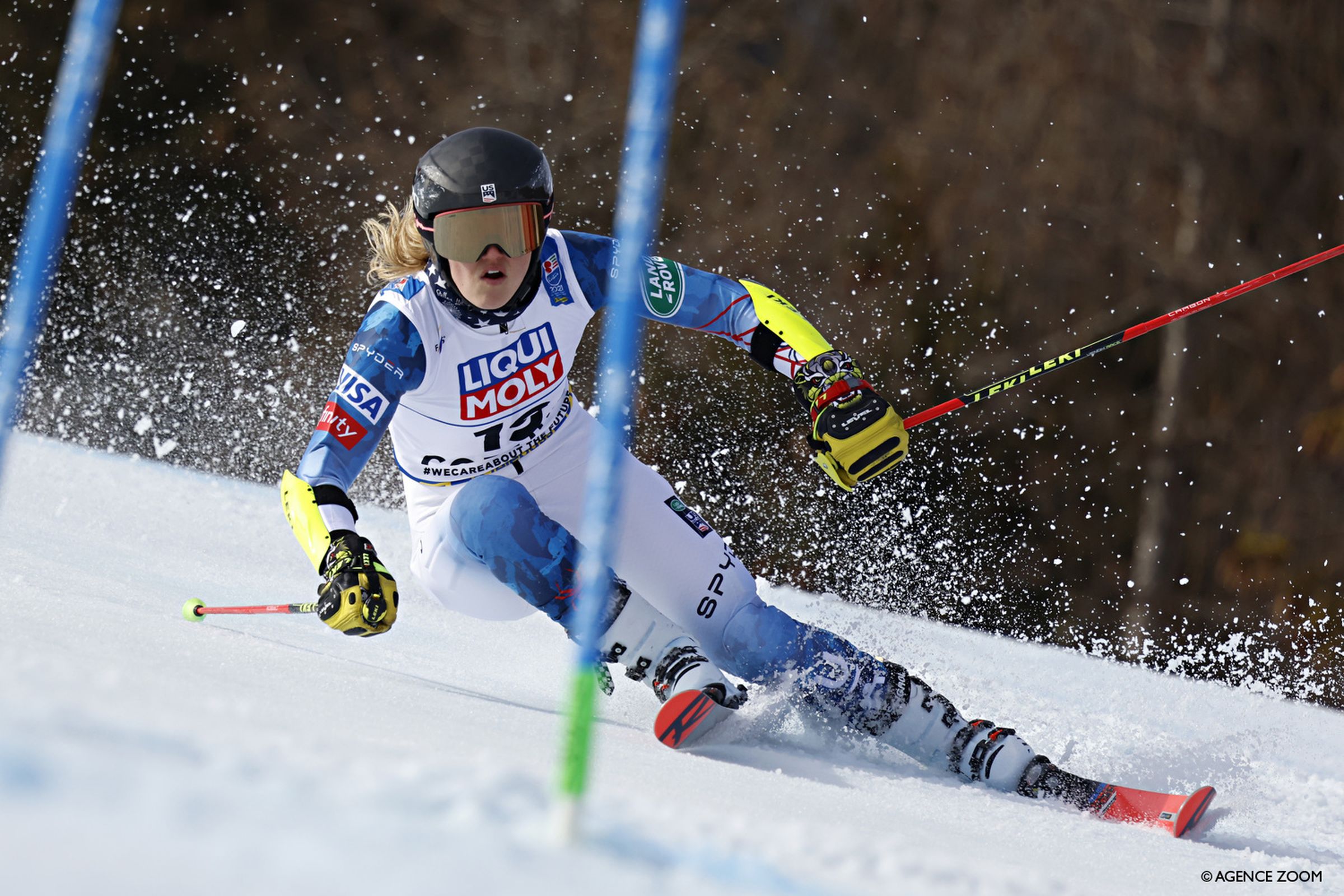 CORTINA D'AMPEZZO, ITALY - FEBRUARY 18 : Nina O Brien of USA in action during the FIS Alpine Ski World Championships Women's Giant Slalom on February 18, 2021 in Cortina d'Ampezzo Italy. (Photo by Alexis Boichard/Agence Zoom)