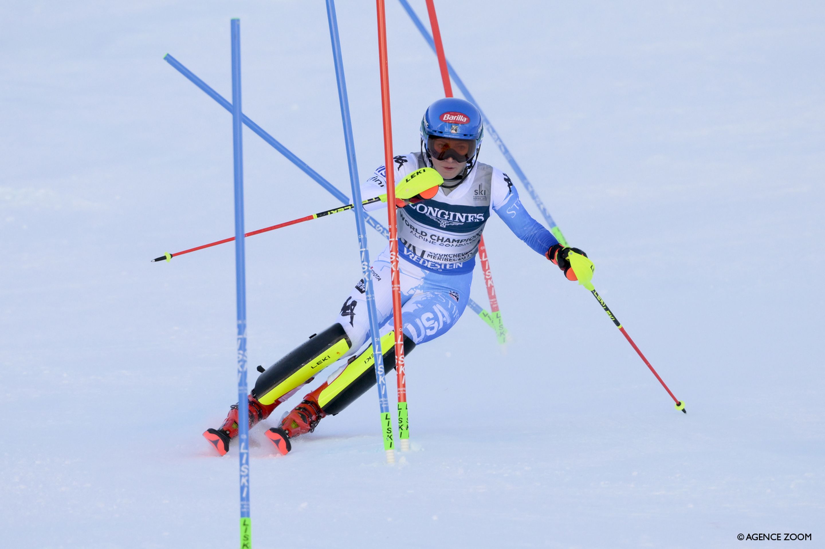 Shiffrin was on course to defend her title until an error three gates from home (Agence Zoom)