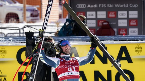 Martin Cater steals the show in Val d'Isère with bib 41