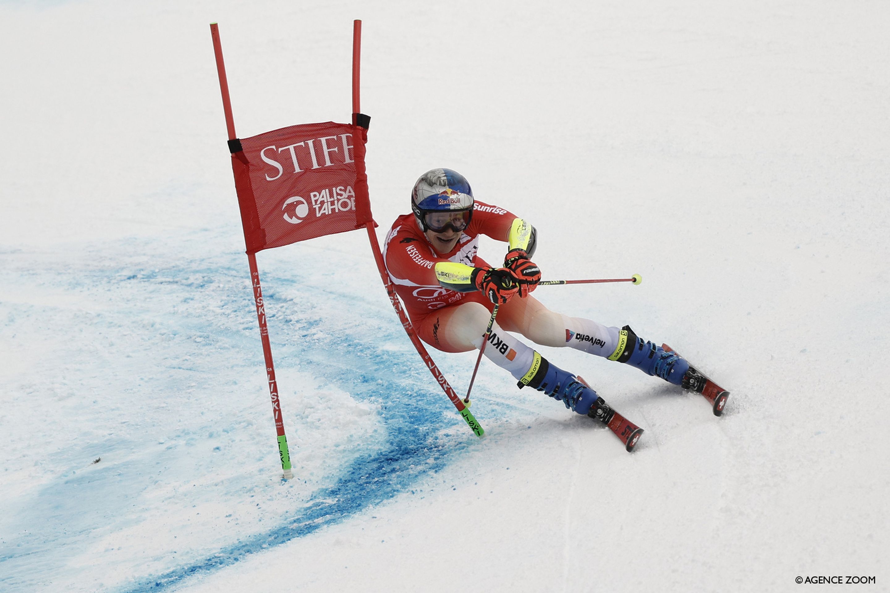 Marco Odermatt (SUI) salvaged a shaky second run to make the podium once again (Agence Zoom).