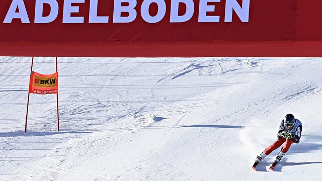 ADELBODEN, SWITZERLAND - JANUARY 8 : Aleksander Andrienko of Russia in action during the Audi FIS Alpine Ski World Cup Men's Giant Slalom on January 8, 2021 in Adelboden Switzerland. (Photo by Alain Grosclaude/Agence Zoom)