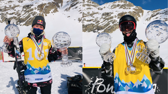 Tess Ledeux (FRA) and Colby Stevenson (USA) © Kielpinski/FIS Freeski