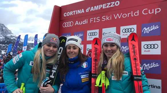 Goggia wins second straight downhill with Cortina victory