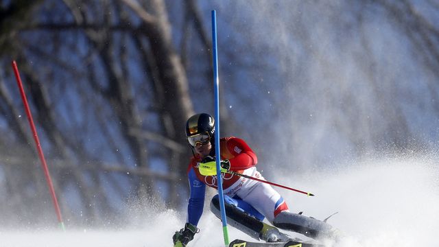 PYEONGCHANG-GUN, SOUTH KOREA - FEBRUARY 13: Victor Muffat-jeandet of France wins the bronze medal during the Alpine Skiing Men's Combined at Jeongseon Alpine Centre on February 13, 2018 in Pyeongchang-gun, South Korea. (Photo by Alexis Boichard/Agence Zoom)