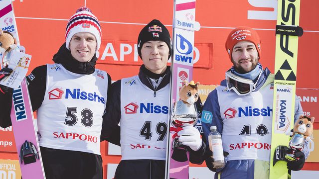 Halvor Egner Ganerud (NOR), Ryoyu Kobayashi (JPN), Markus Eisenbichler (GER)