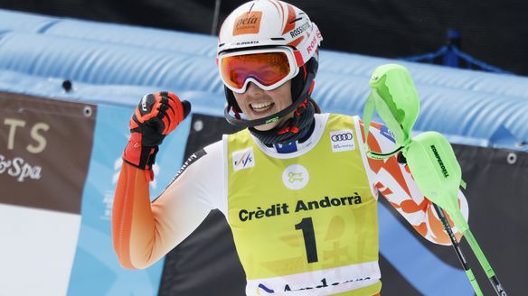 Emotional Vlhova finishes with a flourish by grabbing superb slalom win