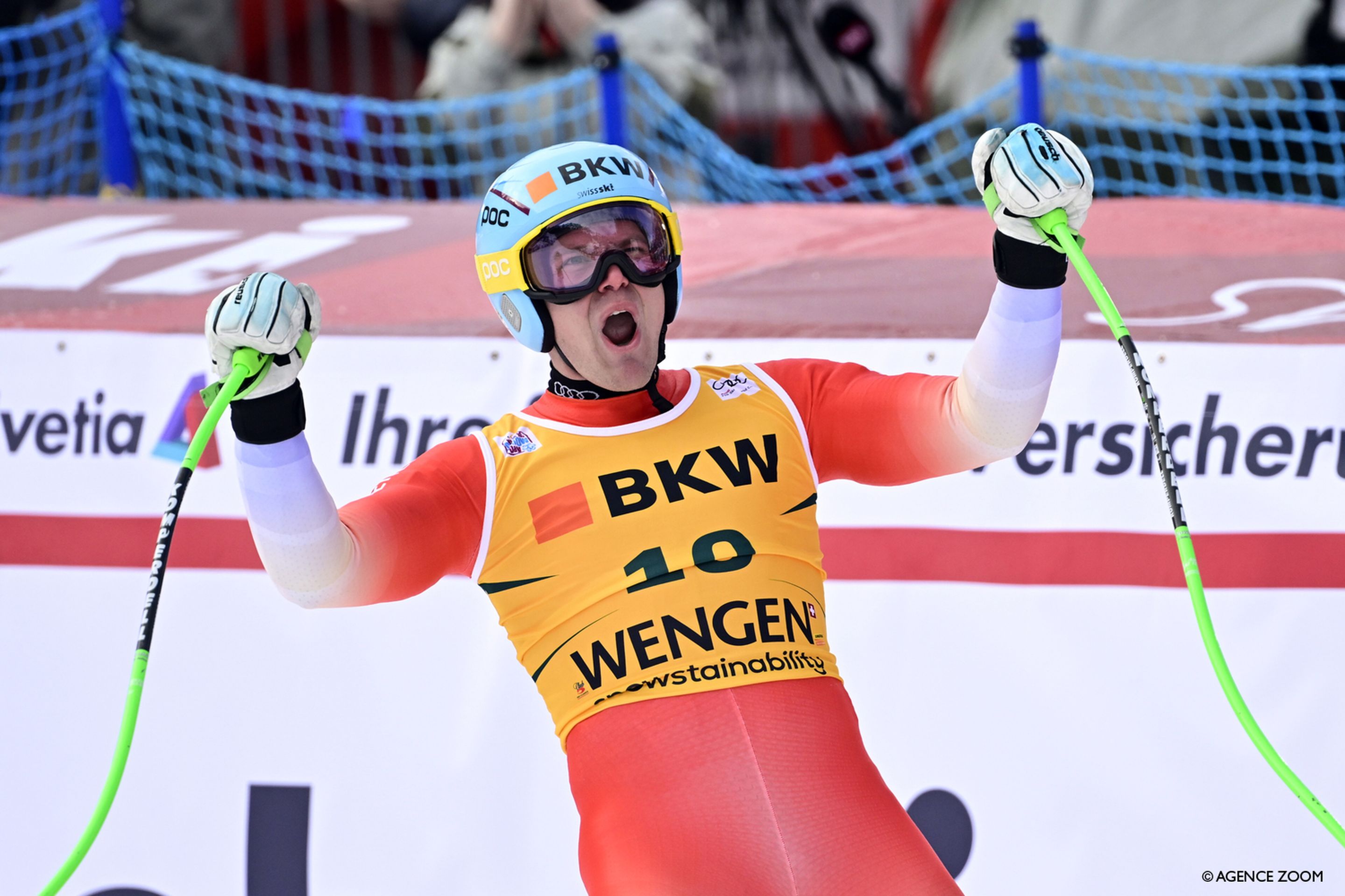Rogentin recorded his first ever World Cup podium in Wengen