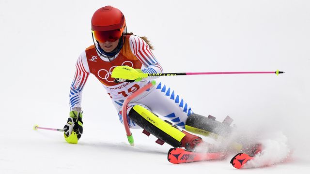 PYEONGCHANG-GUN, SOUTH KOREA - FEBRUARY 22: Mikaela Shiffrin of USA wins the silver medal during the Alpine Skiing Women's Combined at Jeongseon Alpine Centre on February 22, 2018 in Pyeongchang-gun, South Korea. (Photo by Alain Grosclaude/Agence Zoom)
