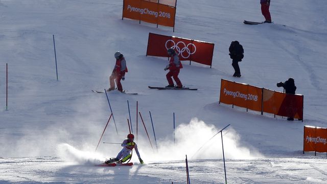 PYEONGCHANG-GUN, SOUTH KOREA - FEBRUARY 16: @title@ during the Alpine Skiing Women's Slalom at Yongpyong Alpine Centre on February 16, 2018 in Pyeongchang-gun, South Korea. (Photo by @photographer@)
