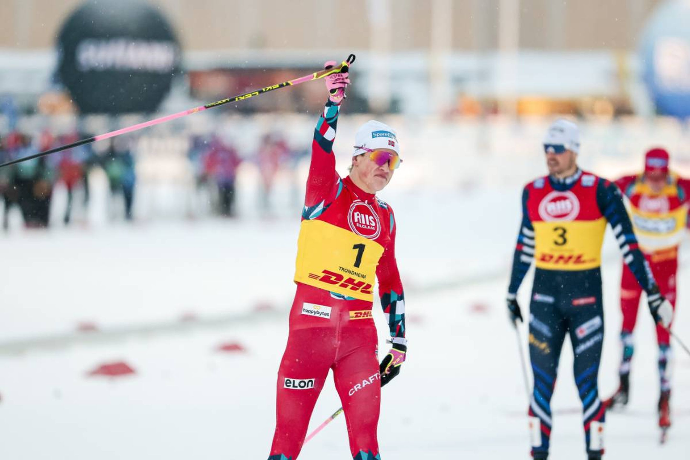 Norway's Johannes Hoesflot Klaebo wins the sprint in his hometown Trondheim, Norway © NordicFocus