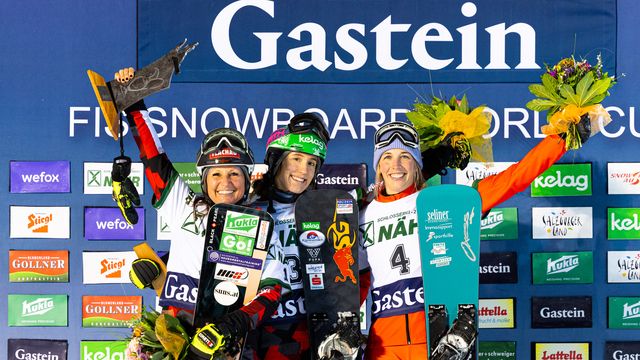 Women's podium at Bad Gastein, Austria 10 January 2023 © Miha Matavz/FIS