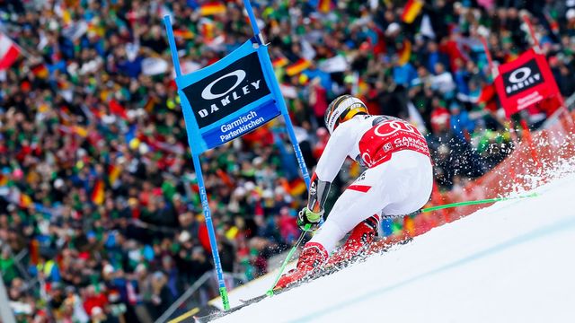 GARMISCH-PARTENKIRCHEN, GERMANY - JANUARY 28: Marcel Hirscher of Austria competes during the Audi FIS Alpine Ski World Cup Men's Giant Slalom on January 28, 2018 in Garmisch-Partenkirchen, Germany. (Photo by Christophe Pallot/Agence Zoom)