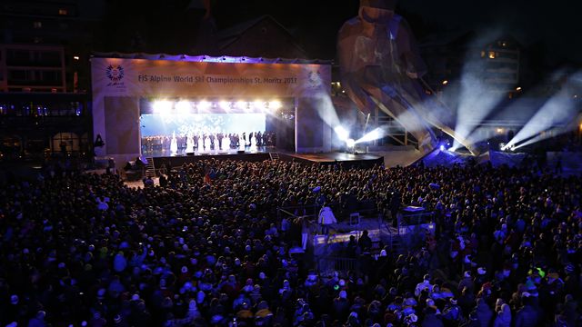 ST. MORITZ, SWITZERLAND Ð FEBRUARY 06: A general view Opening Ceremony of the FIS Alpine Ski World Championships on February 06, 2017 in St. Moritz, Switzerland (Photo by Alexis Boichard/Agence Zoom)