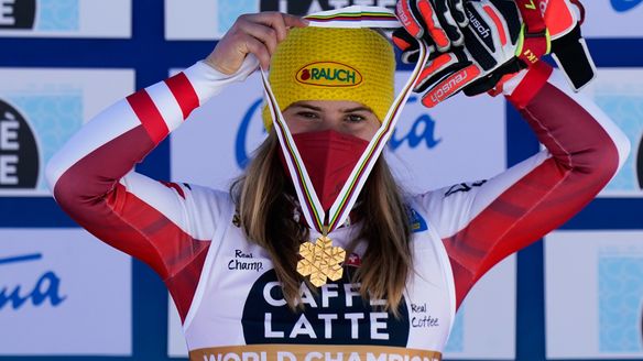 Liensberger closes Cortina with slalom gold