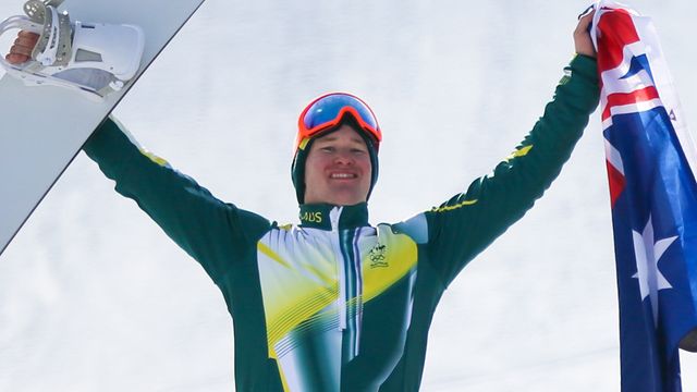 PYEONGCHANG-GUN, SOUTH KOREA - FEBRUARY 15: Jarryd Hughes of Australia wins the silver medal, Pierre Vaultier of France wins the gold medal, Regino Hernandez of Spain wins the bronze medal during the Snowboarding Men's Snowboard Cross Finals at Pheonix Snow Park on February 15, 2018 in Pyeongchang-gun, South Korea. (Photo by Laurent Salino/Agence Zoom)