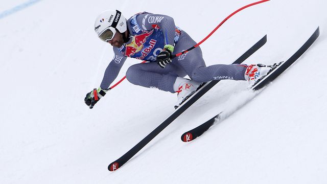 KITZBUEHEL, AUSTRIA - JANUARY 18: Brice Roger of France competes during the Audi FIS Alpine Ski World Cup Men's Downhill Training on January 18, 2018 in Kitzbuehel, Austria. (Photo by Alexis Boichard/Agence Zoom)