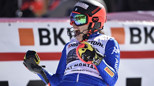 Brignone wins Crans-Montana combined, Holdener takes title 