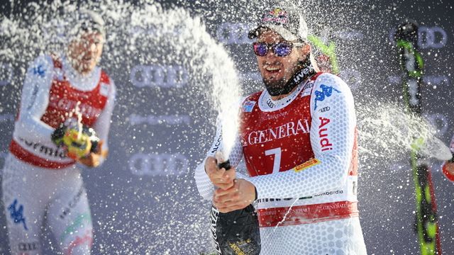 BORMIO, ITALY - DECEMBER 28: Dominik Paris of Italy takes 1st place during the Audi FIS Alpine Ski World Cup Men's Downhill on December 28, 2018 in Bormio Italy. (Photo by Francis Bompard/Agence Zoom)