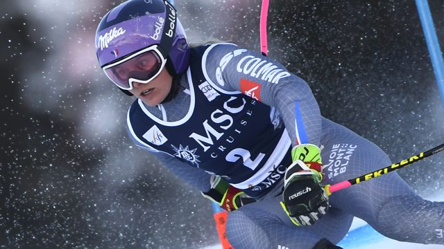 LENZERHEIDE, SWITZERLAND - JANUARY 27: Tessa Worley of France in action during the Audi FIS Alpine Ski World Cup Women's Giant Slalom on January 27, 2018 in Lenzerheide, Switzerland. (Photo by Alain Grosclaude/Agence Zoom)