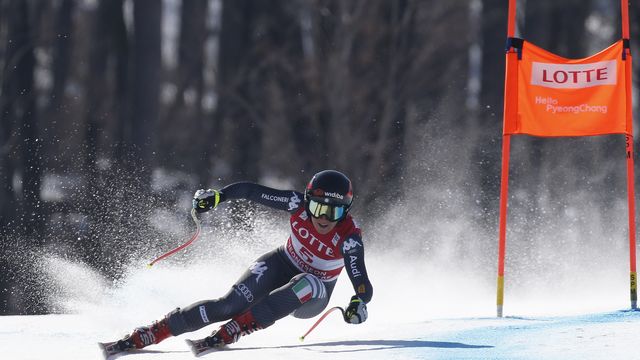JEONGSEON, SOUTH KOREA - MARCH 04: Sofia Goggia of Italy takes 1st place during the Audi FIS Alpine Ski World Cup Women's Downhill on March 04, 2017 in Jeongseon, South Korea (Photo by Alexis Boichard/Agence Zoom)