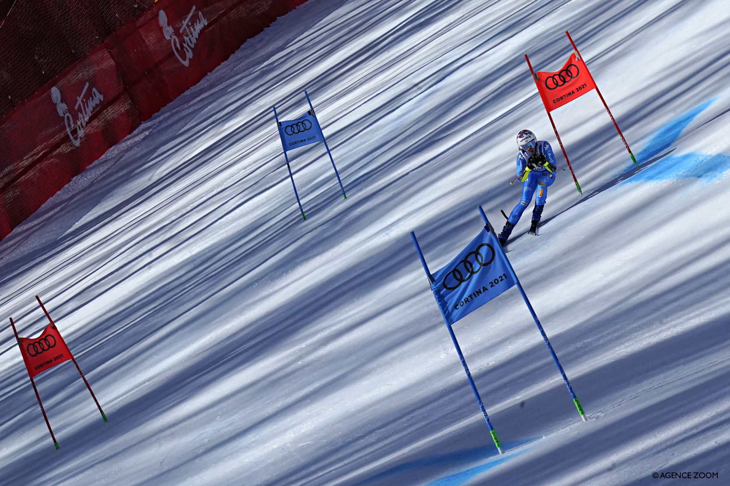CORTINA D'AMPEZZO, ITALY - FEBRUARY 18 : Marta Bassino of Italy in action during the FIS Alpine Ski World Championships Women's Giant Slalom on February 18, 2021 in Cortina d'Ampezzo Italy. (Photo by Francis Bompard/Agence Zoom)