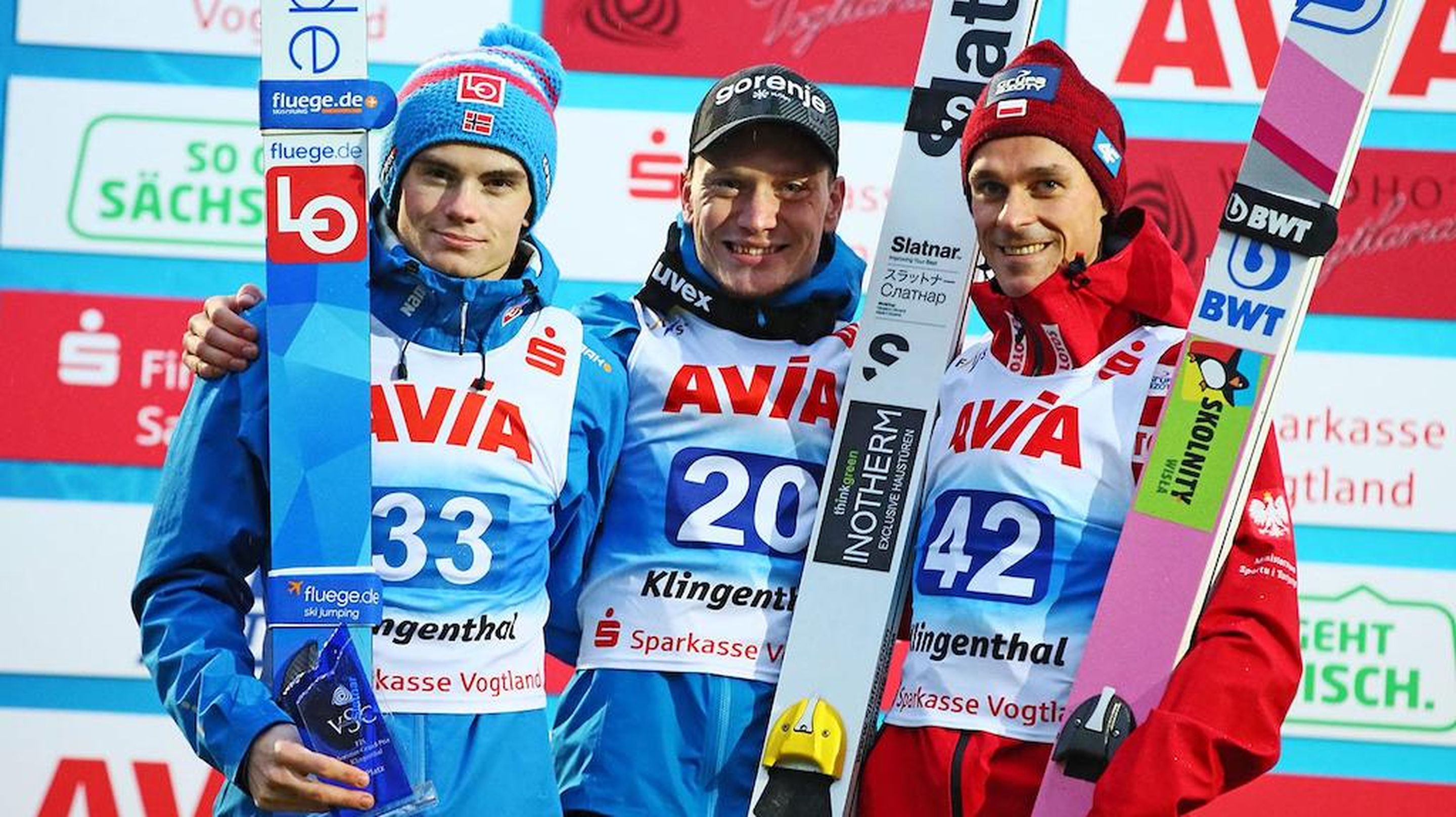 Marius Lindvik, Anze Lanisek, Piotr Zyla