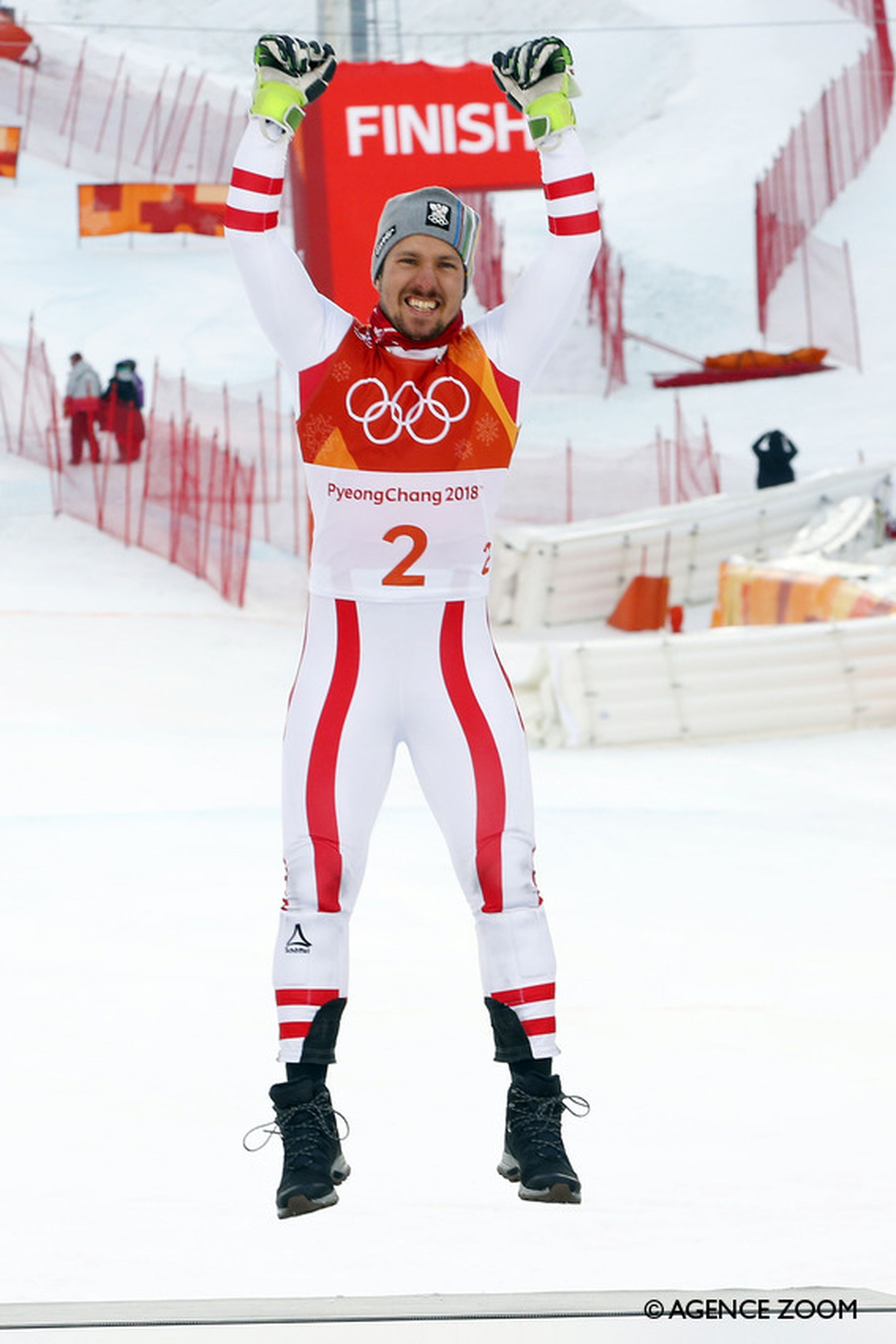 PYEONGCHANG-GUN, SOUTH KOREA - FEBRUARY 13: Marcel Hirscher of Austria wins the gold medal during the Alpine Skiing Men's Combined at Jeongseon Alpine Centre on February 13, 2018 in Pyeongchang-gun, South Korea. (Photo by Christophe Pallot/Agence Zoom)