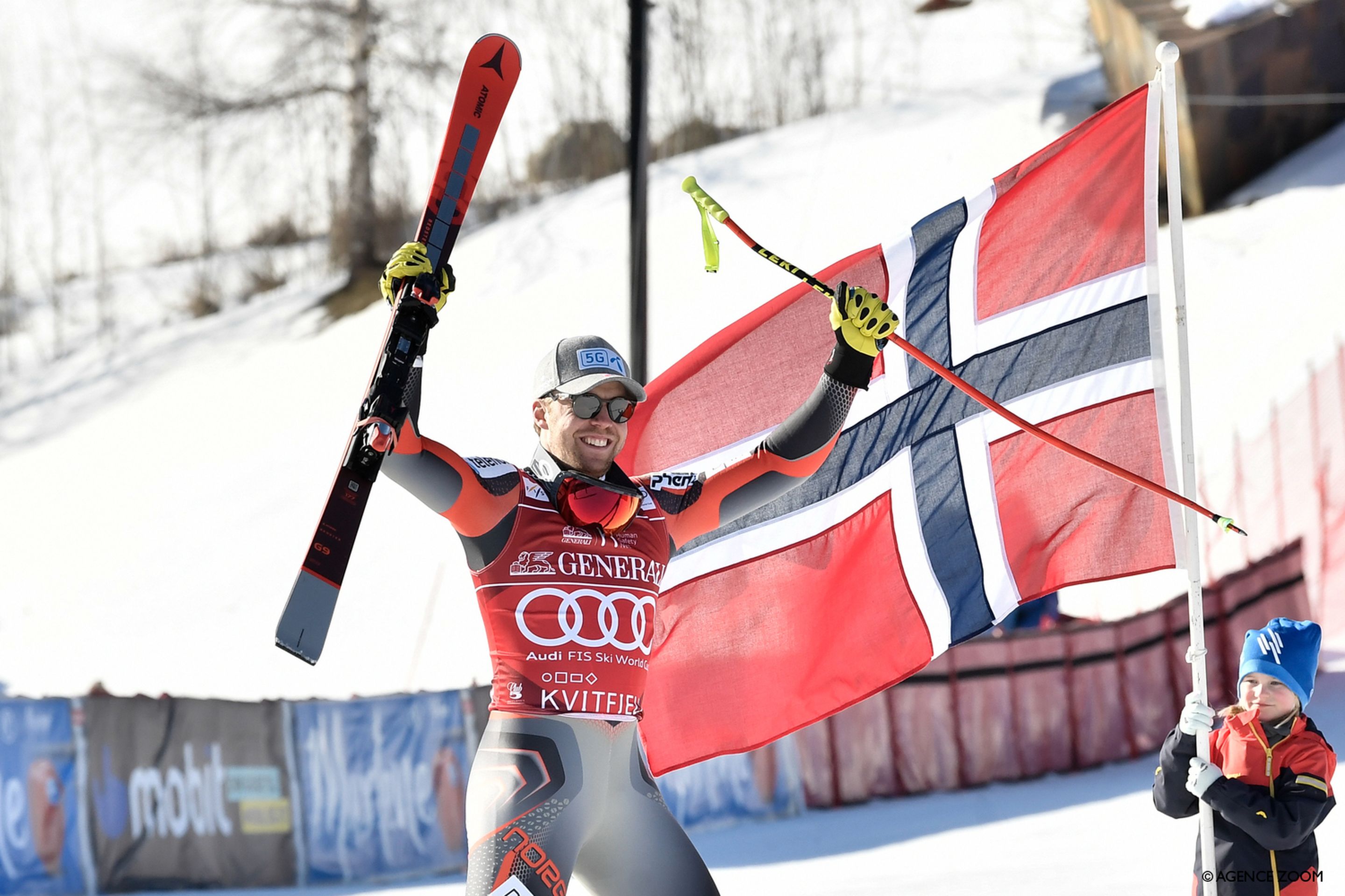 KVITFJELL, NORWAY - MARCH 6: Aleksander Aamodt Kilde of Team Norway takes 1st place during the Audi FIS Alpine Ski World Cup Men's Super G on March 6, 2022 in Kvitfjell Norway. (Photo by Jonas Ericsson/Agence Zoom)
