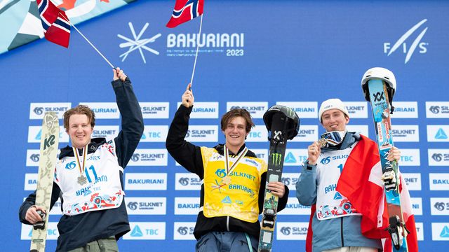 Christian Nummedal (NOR), Birk Ruud (NOR and Andri Ragettli (SUI) © Miha Matavz/FIS Freeski