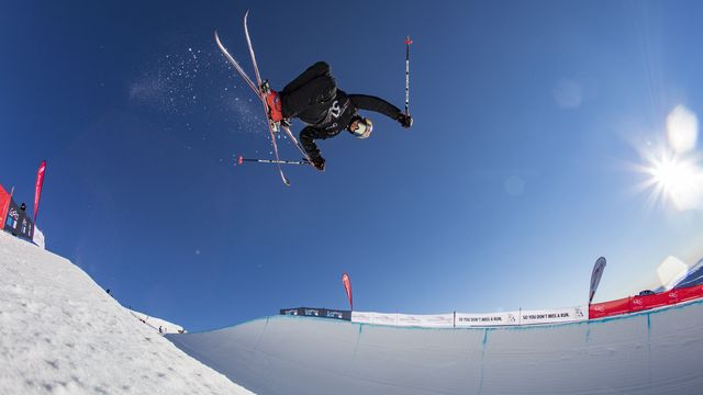 Nico Porteous (NZL) competing at the 2018 FIS Junior World Ski Championships at Cardrona Alpine Resort © Neil Kerr