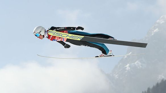 Three ski jumpers on Swiss A-team