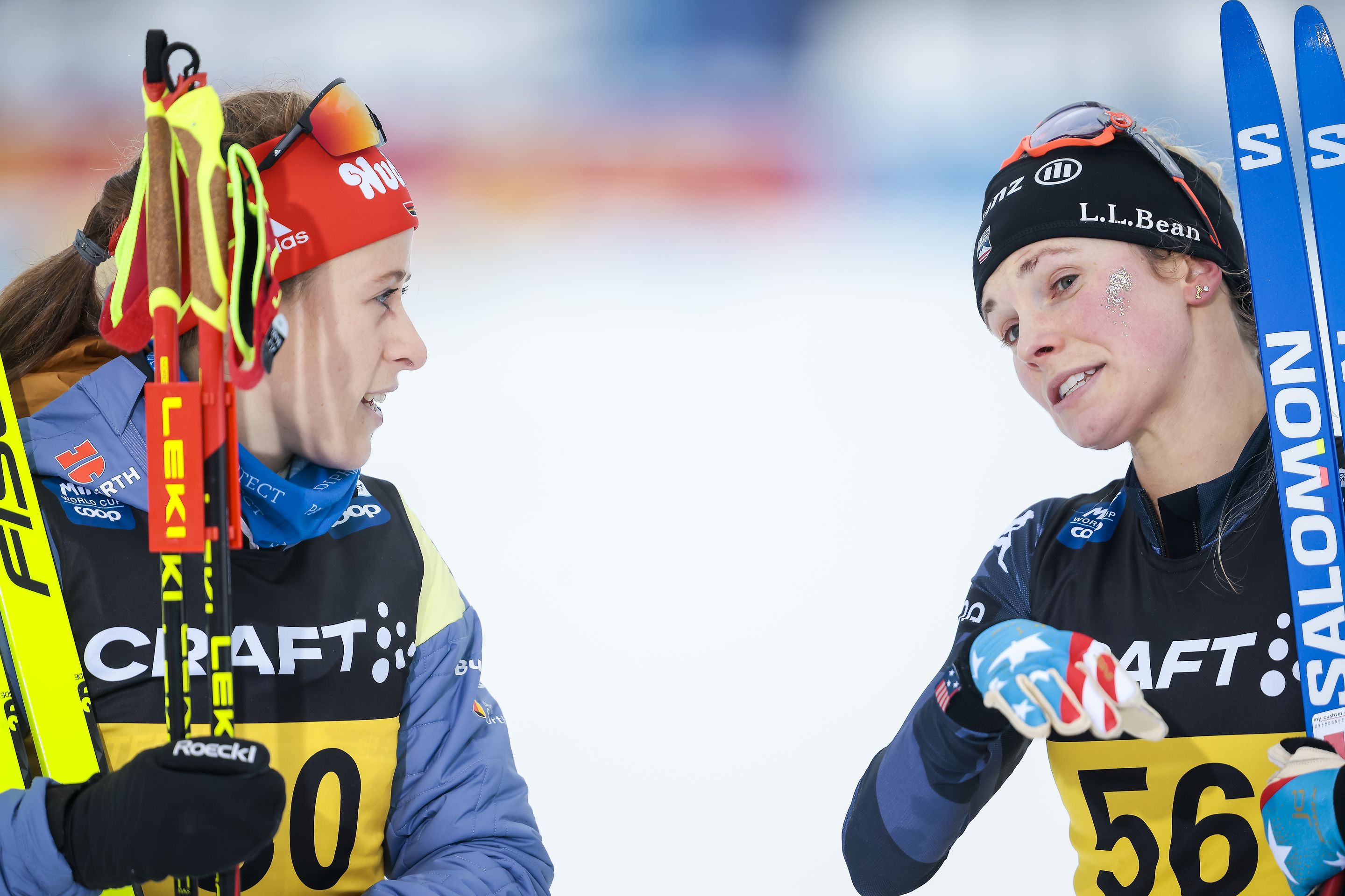 02.12.2022, Lillehammer, Norway (NOR):
Jessie Diggins (USA), Katharina Hennig (GER), (l-r)  - FIS world cup cross-country, 10km, Lillehammer (NOR). www.nordicfocus.com. © Modica/NordicFocus. Every downloaded picture is fee-liable.