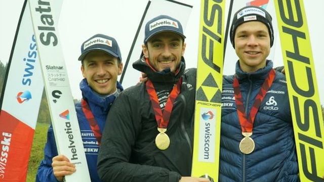 Simon Ammann, Kilian Peier, Andreas Schuler - © Facebook / Swiss Skijump Team