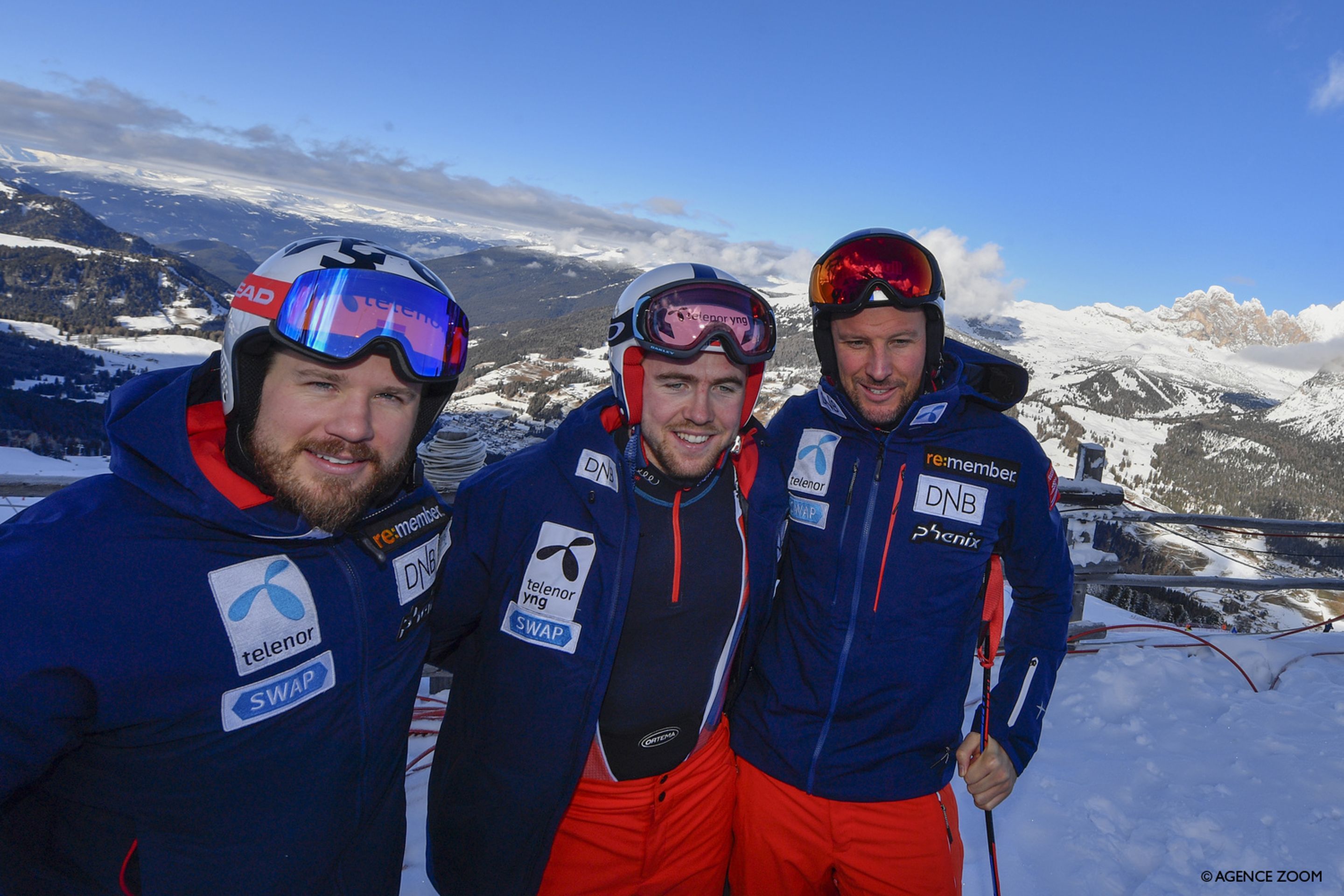 Jansrud, Kilde and Svindal at Val Gardena in 2018 (Agence Zoom)