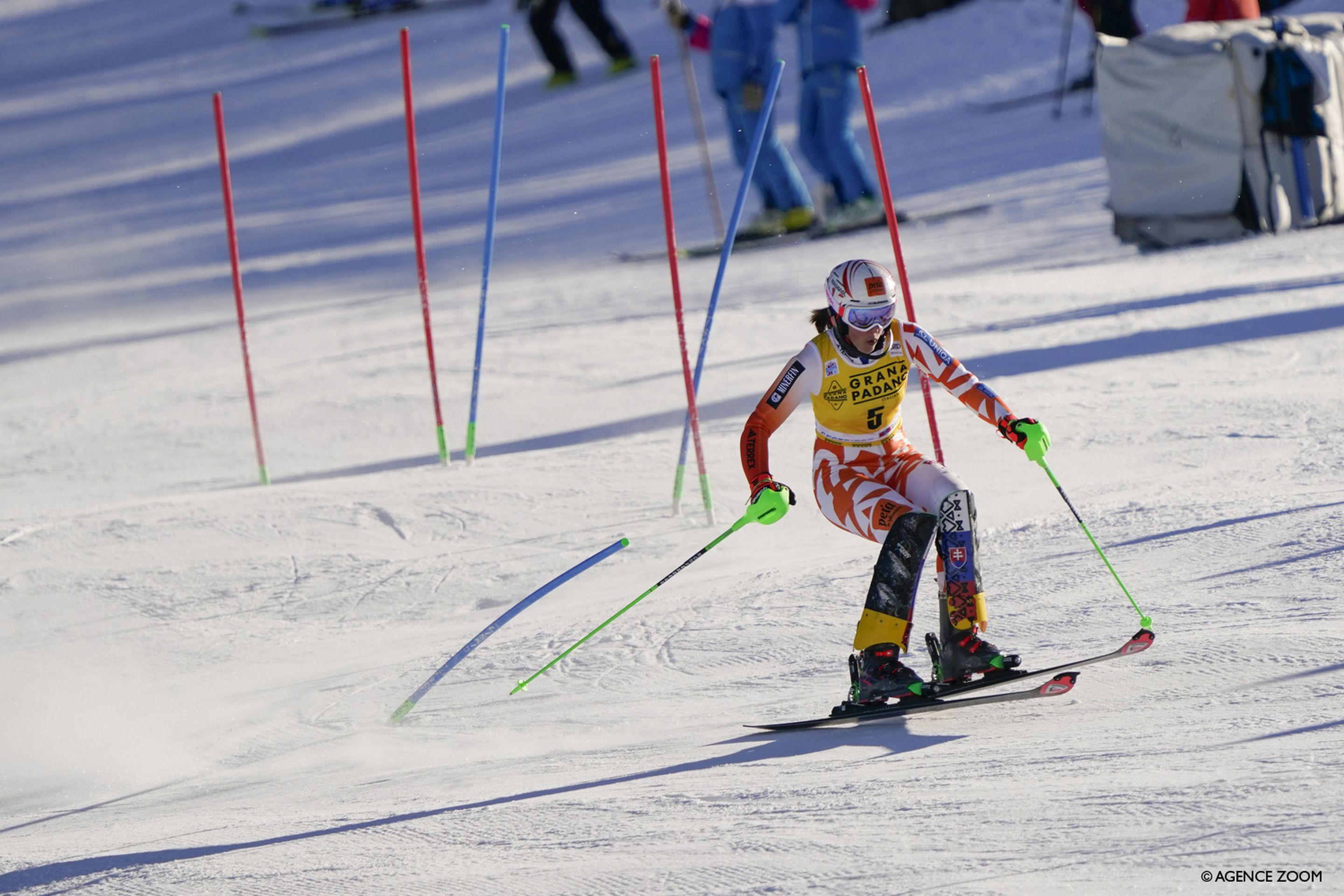 Petra Vlhova (SVK) notched her fourth podium of the season (Agence Zoom)