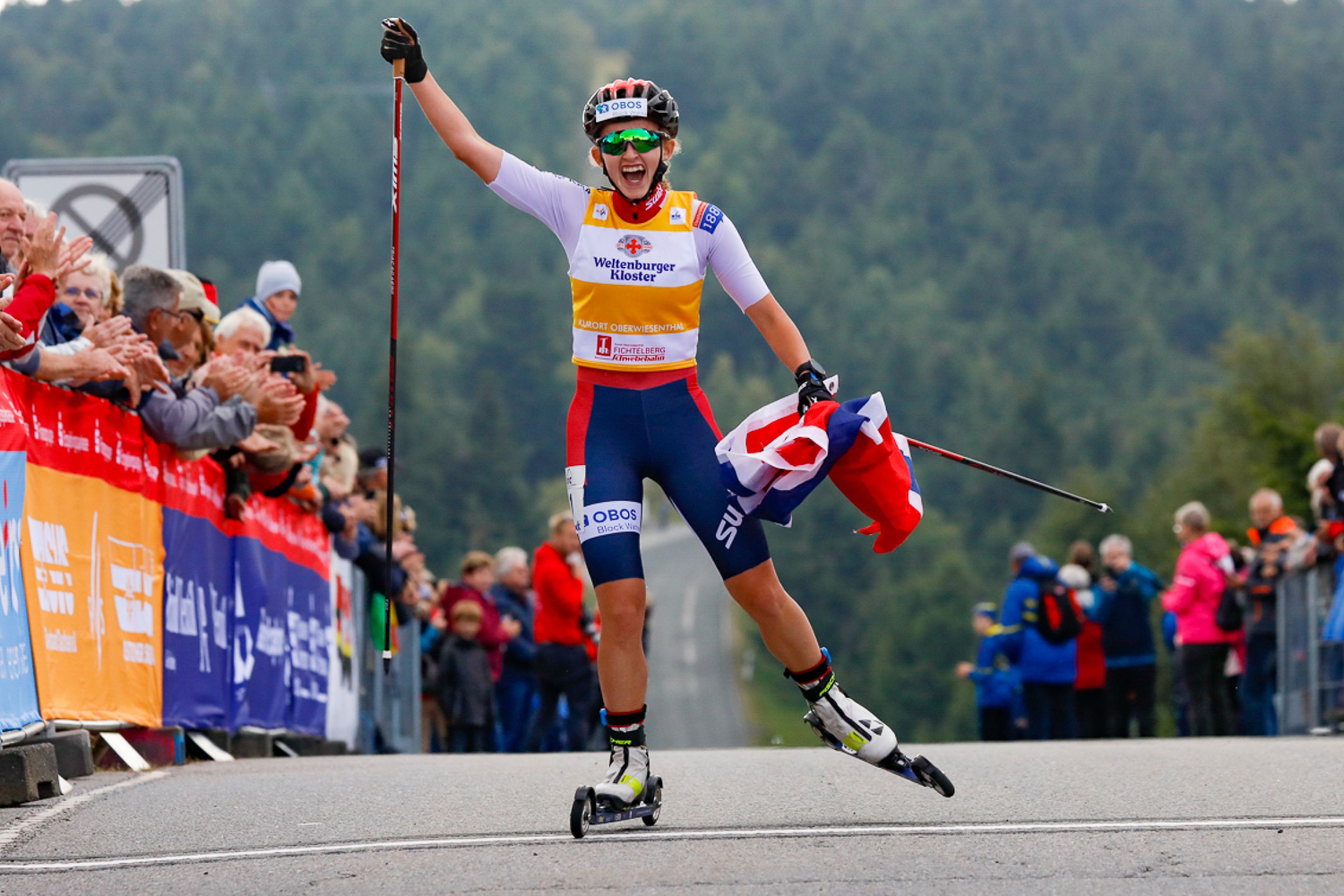 Gyda Westvold Hansen (NOR) securing the victory in Oberwiesenthal 2021 (c) Sandra Volk