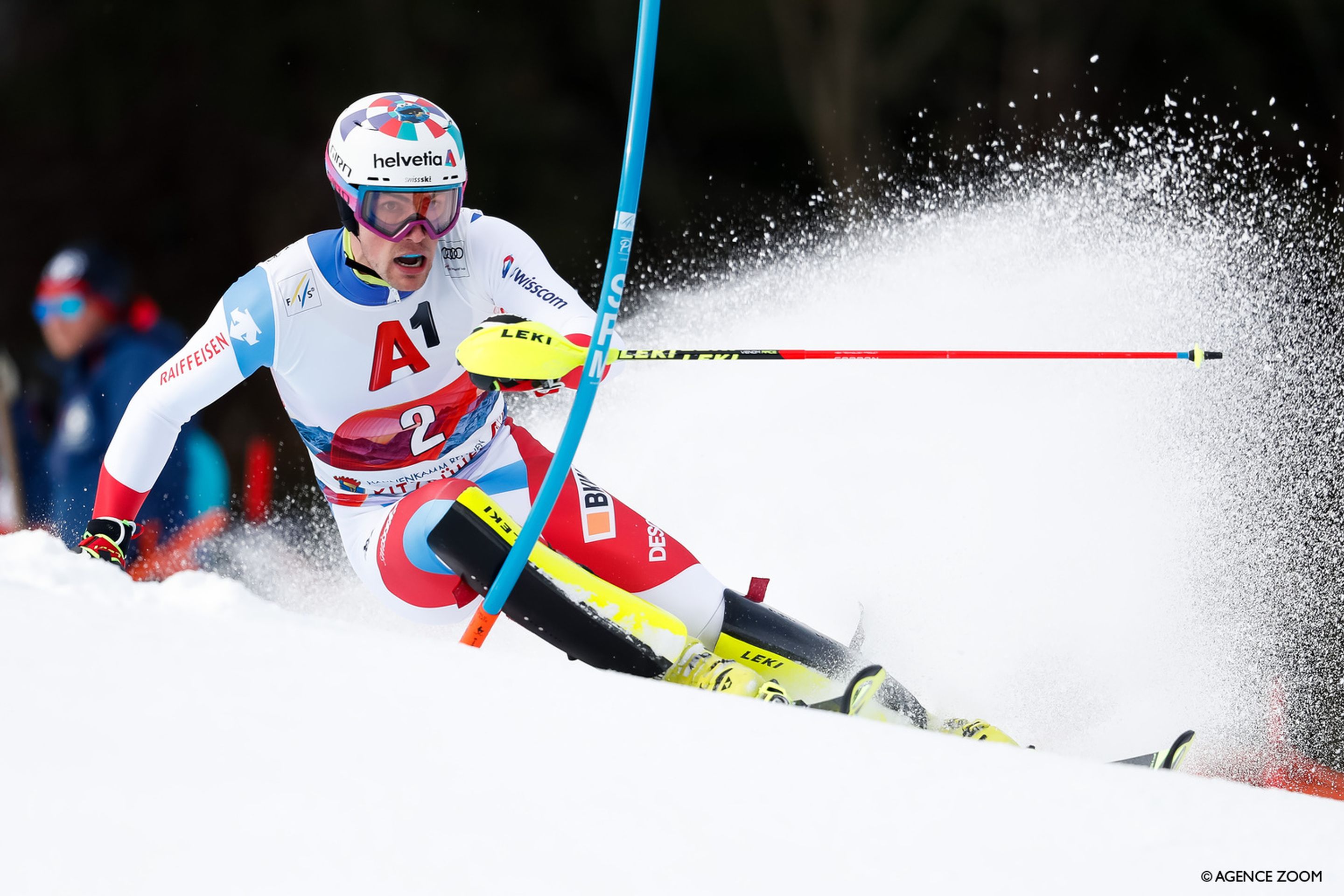 KITZBUEHEL, AUSTRIA - JANUARY 26 : Daniel Yule of Switzerland competes during the Audi FIS Alpine Ski World Cup Men's Slalom on January 26, 2020 in Kitzbuehel Austria. (Photo by Alexis Boichard/Agence Zoom)