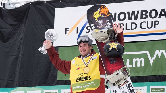 Chris Corning takes the win as well as the crystal globe at the season’s grand finale in Seiser Alm