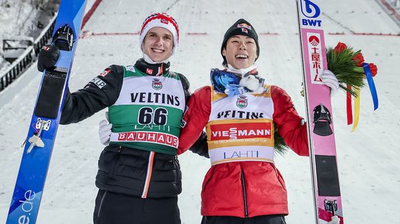 Halvor Egner Granerud and Ryoyu Kobayashi share the win in Lahti