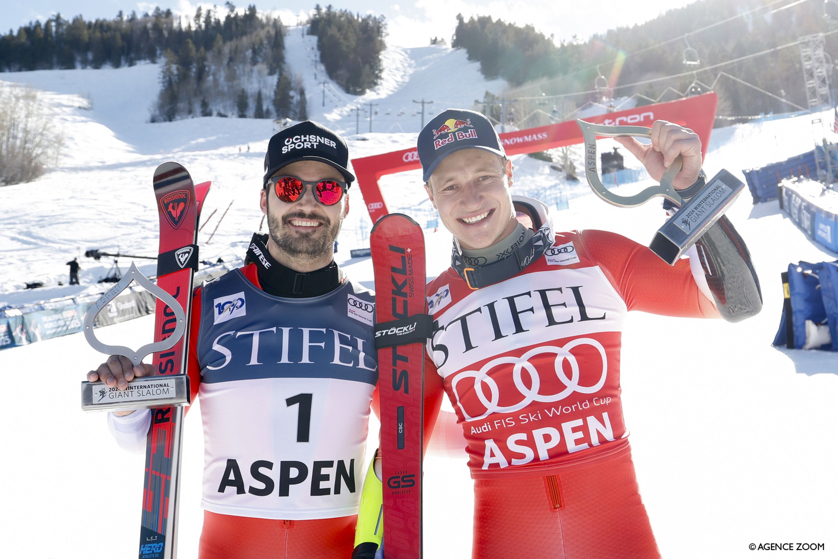 It was a Swiss one-two for Meillard (left) and Odermatt (right)