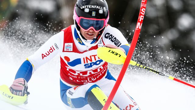 SANTA CATERINA VALFURVA, ITALY - JANUARY 05: Frida Hansdotter of Sweden in action during the Audi FIS Alpine Ski World Cup WomenÕs Slalom on January 05, 2016 in Santa Caterina Valfurva, Italy. (Photo by Christophe Pallot/Agence Zoom)
