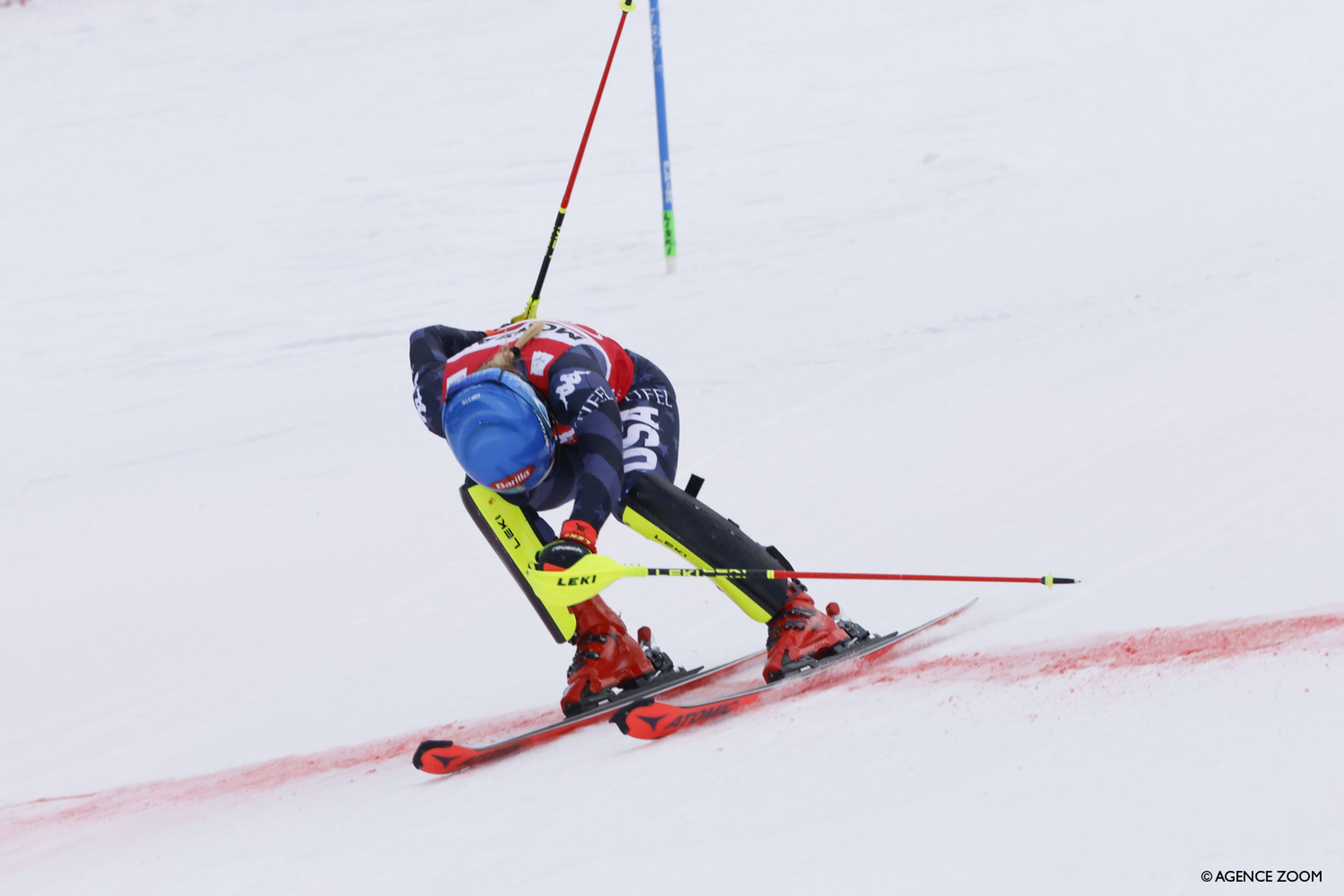 Shiffrin crosses the finish line in first place in Spindleruv Mlyn (Agence Zoom)