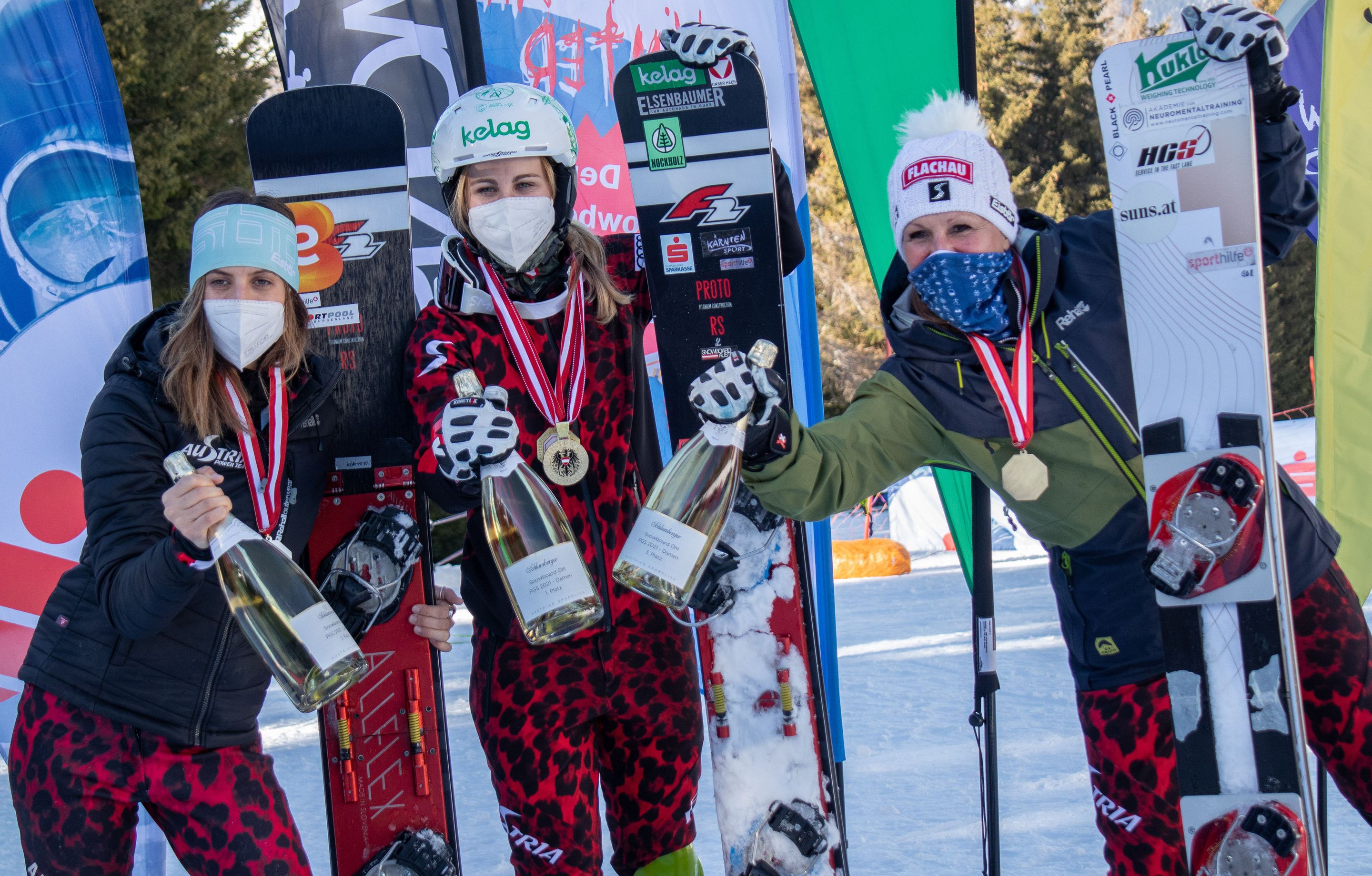 Austrian national championships - women's PGS podium © OESV