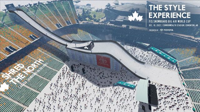 Artist rendering of the The Style Experience big air set-up in Edmonton © Canada Snowboard