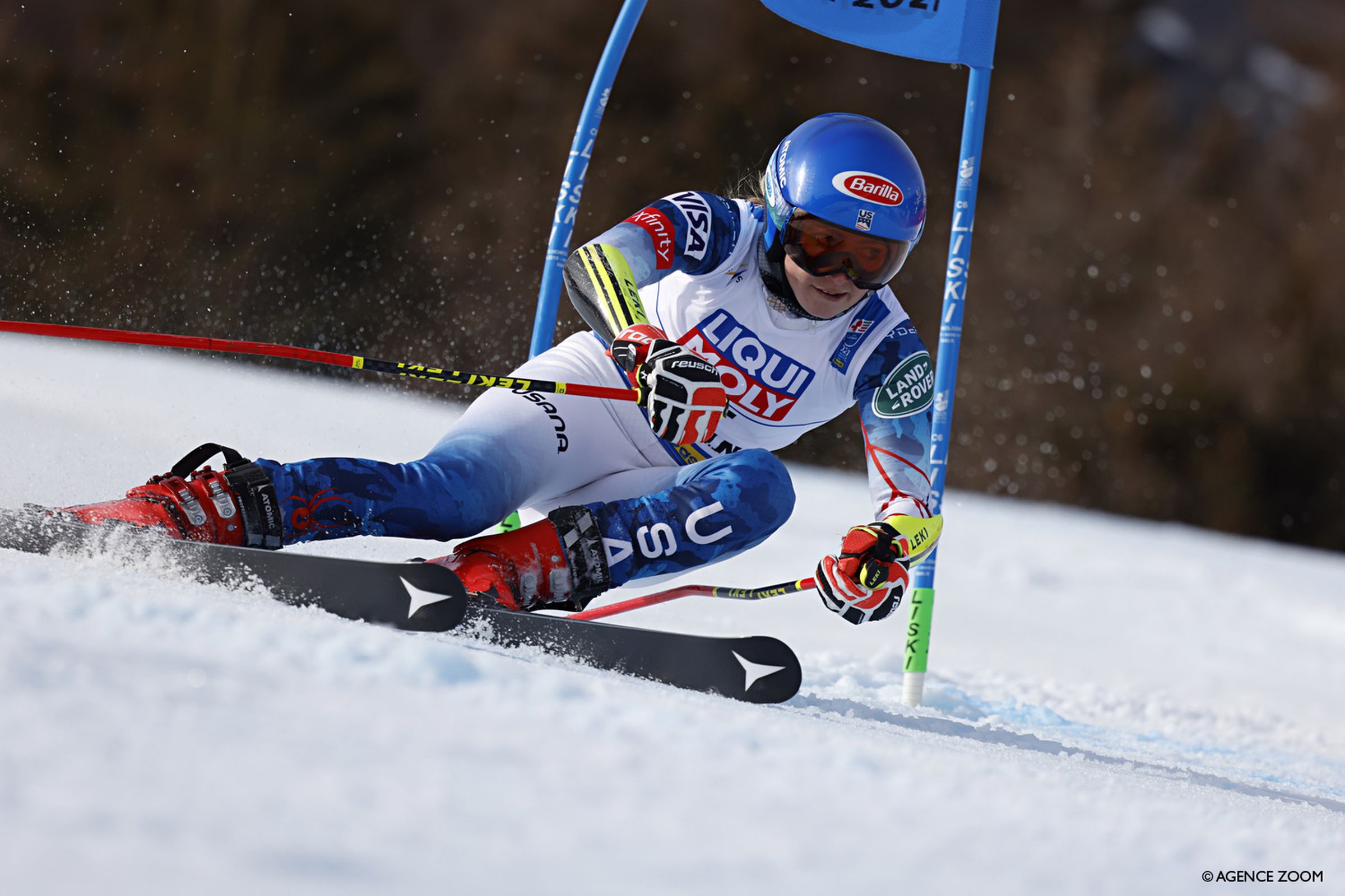 CORTINA D'AMPEZZO, ITALY - FEBRUARY 18 : Mikaela Shiffrin of USA wins the silver medal during the FIS Alpine Ski World Championships Women's Giant Slalom on February 18, 2021 in Cortina d'Ampezzo Italy. (Photo by Alexis Boichard/Agence Zoom)
