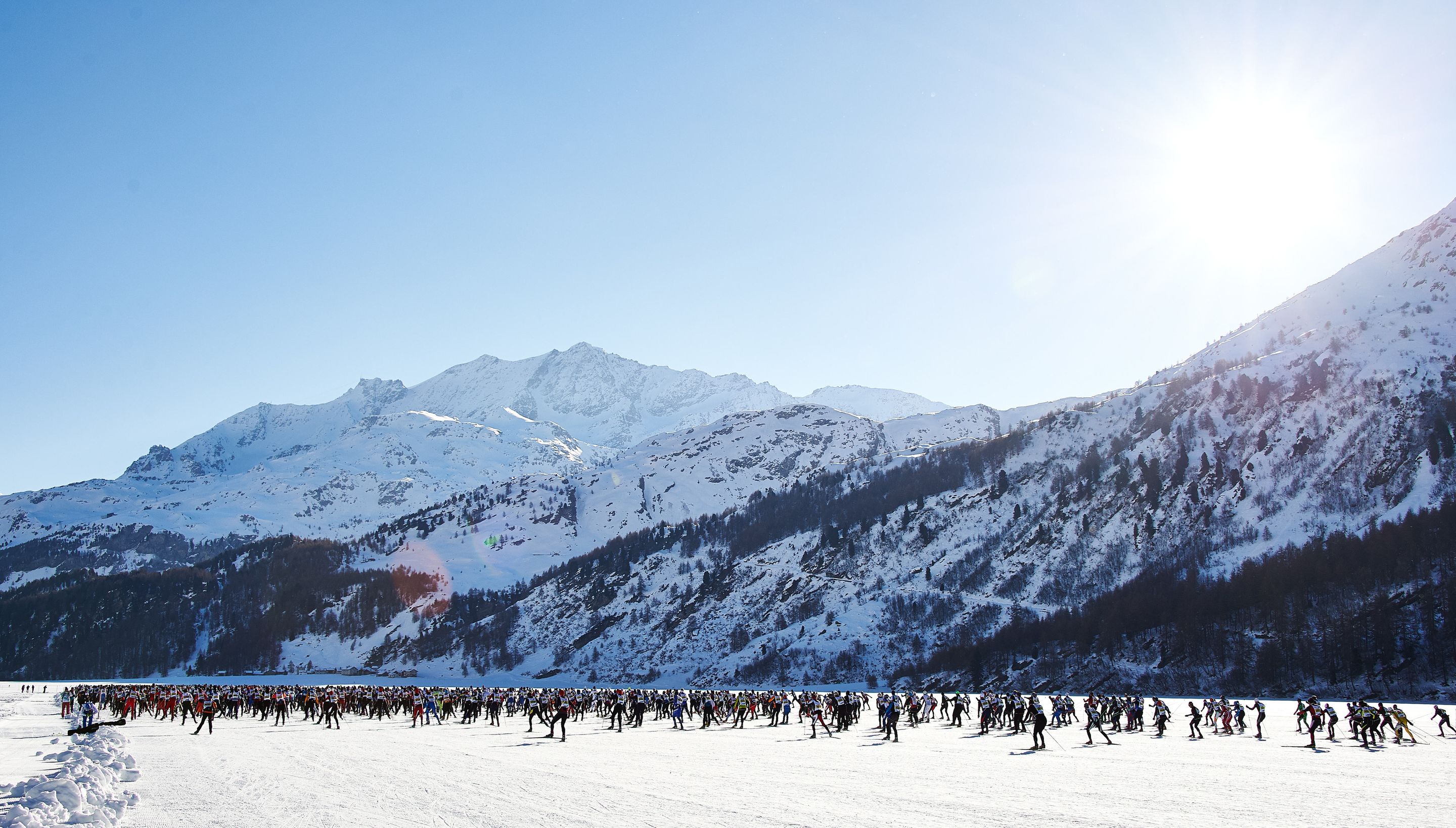 A scenic race course awaits the World Cup athletes that will follow the course profile of the Engadin Skimarathon. Image by NordicFocus