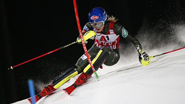 FLACHAU, AUSTRIA - JANUARY 14 : Mikaela Shiffrin of USA in action during the Audi FIS Alpine Ski World Cup Women's Slalom on January 14, 2020 in Flachau Austria. (Photo by Christophe Pallot/Agence Zoom)