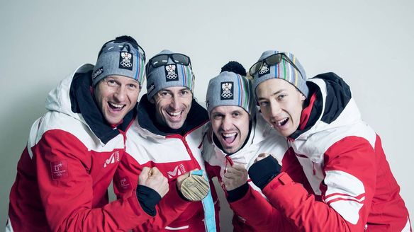 Austrian bronze medal team honoured by Ski Federation