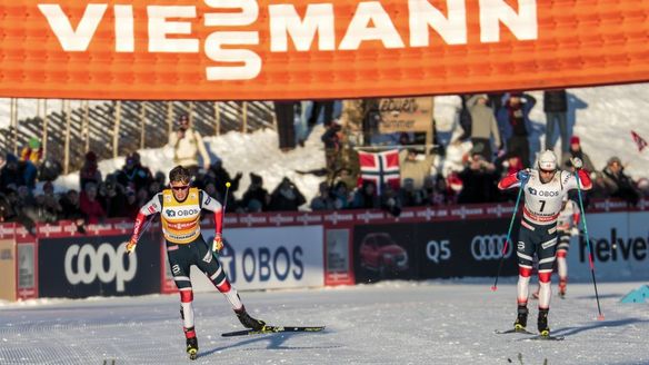 Klaebo remains unbeaten with Skiathlon win - UPDATED