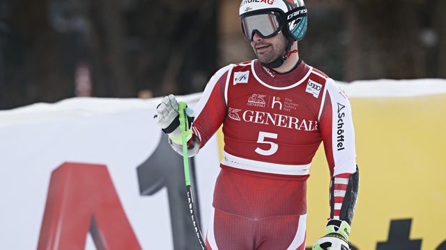 KITZBUEHEL, AUSTRIA - JANUARY 25: Vincent Kriechmayr of Austria takes 1st place during the Audi FIS Alpine Ski World Cup Men's Super G on January 25, 2021 in Kitzbuehel Austria. (Photo by Christophe Pallot/Agence Zoom)